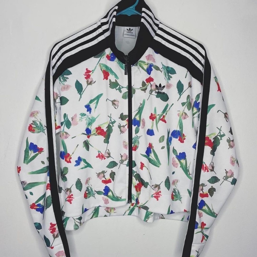 ADIDAS - SHORT SET - FLORAL - Zip Up Size: S(W)